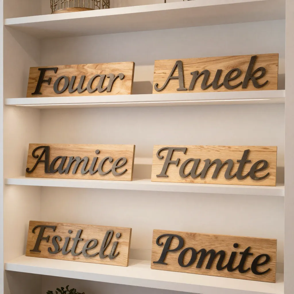 Rustic wood family sign with natural grain