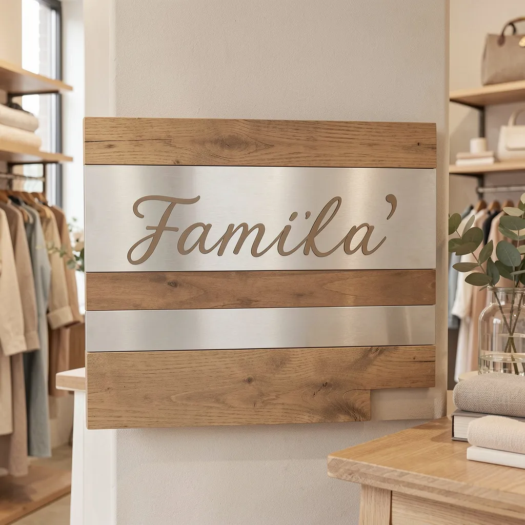 Family sign installed in entryway