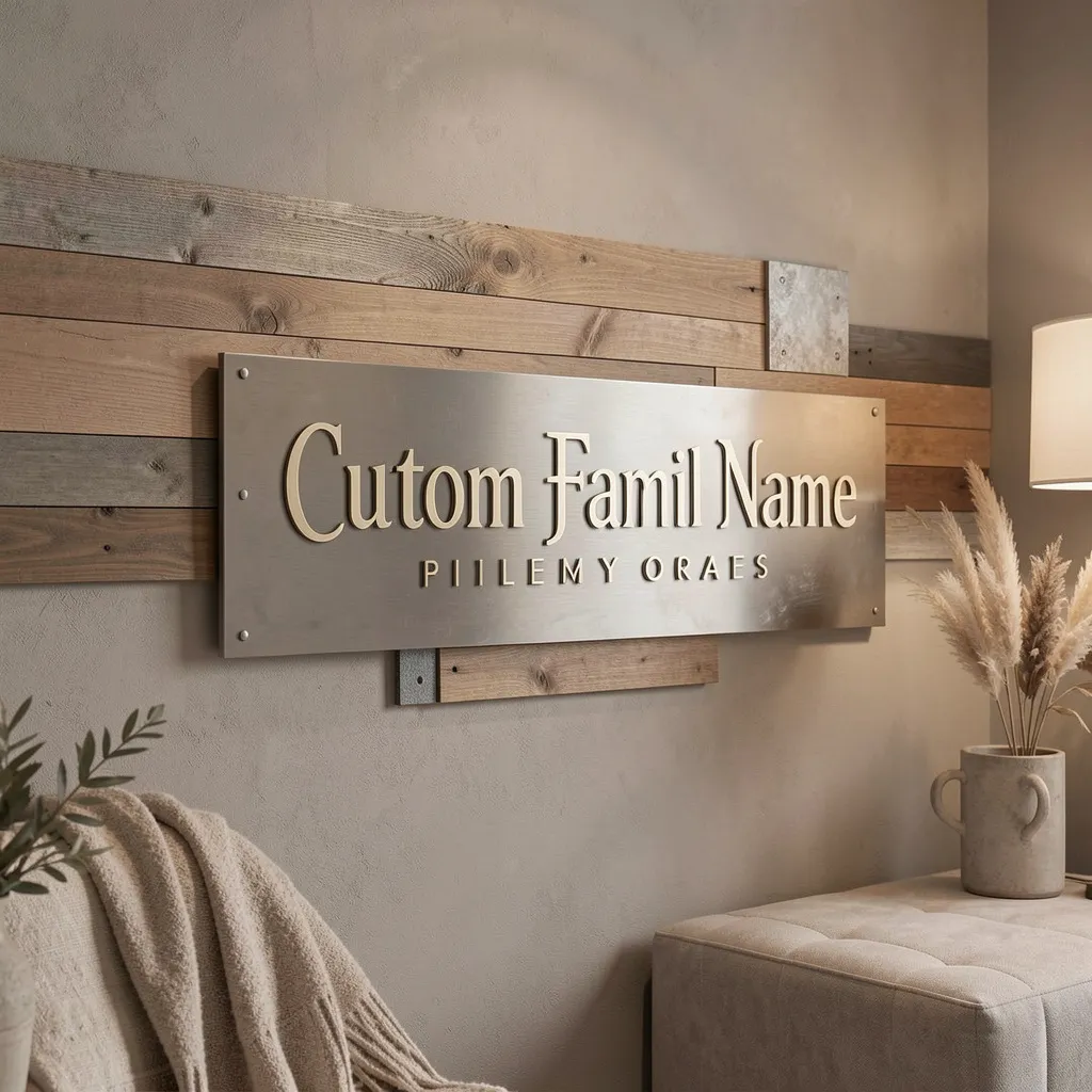 Custom established year plaque in home