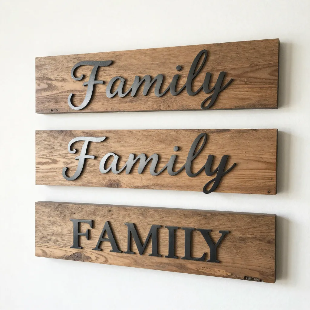 Serif font on plaque