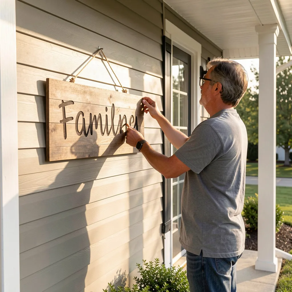 Painted sign with soft distressed edges