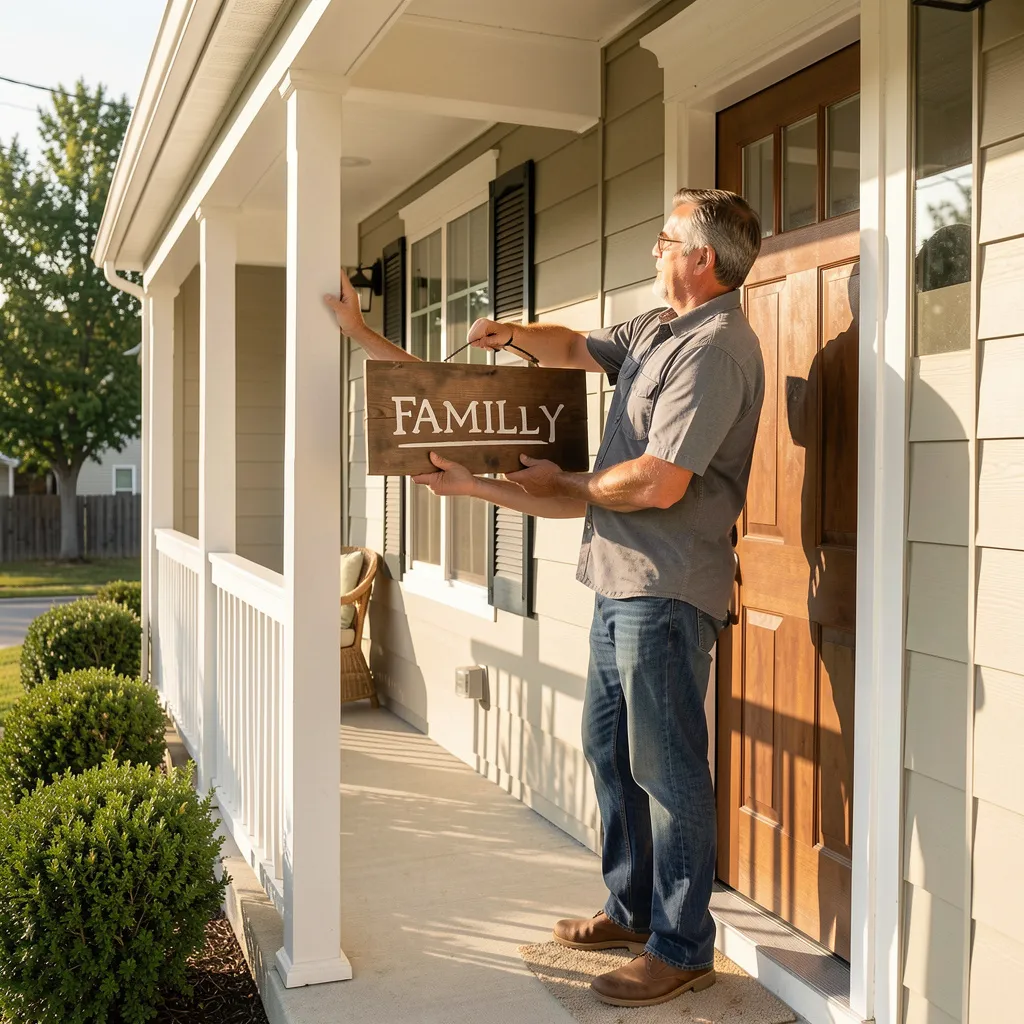 Modern minimal plaque with script lettering
